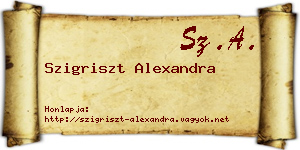 Szigriszt Alexandra névjegykártya